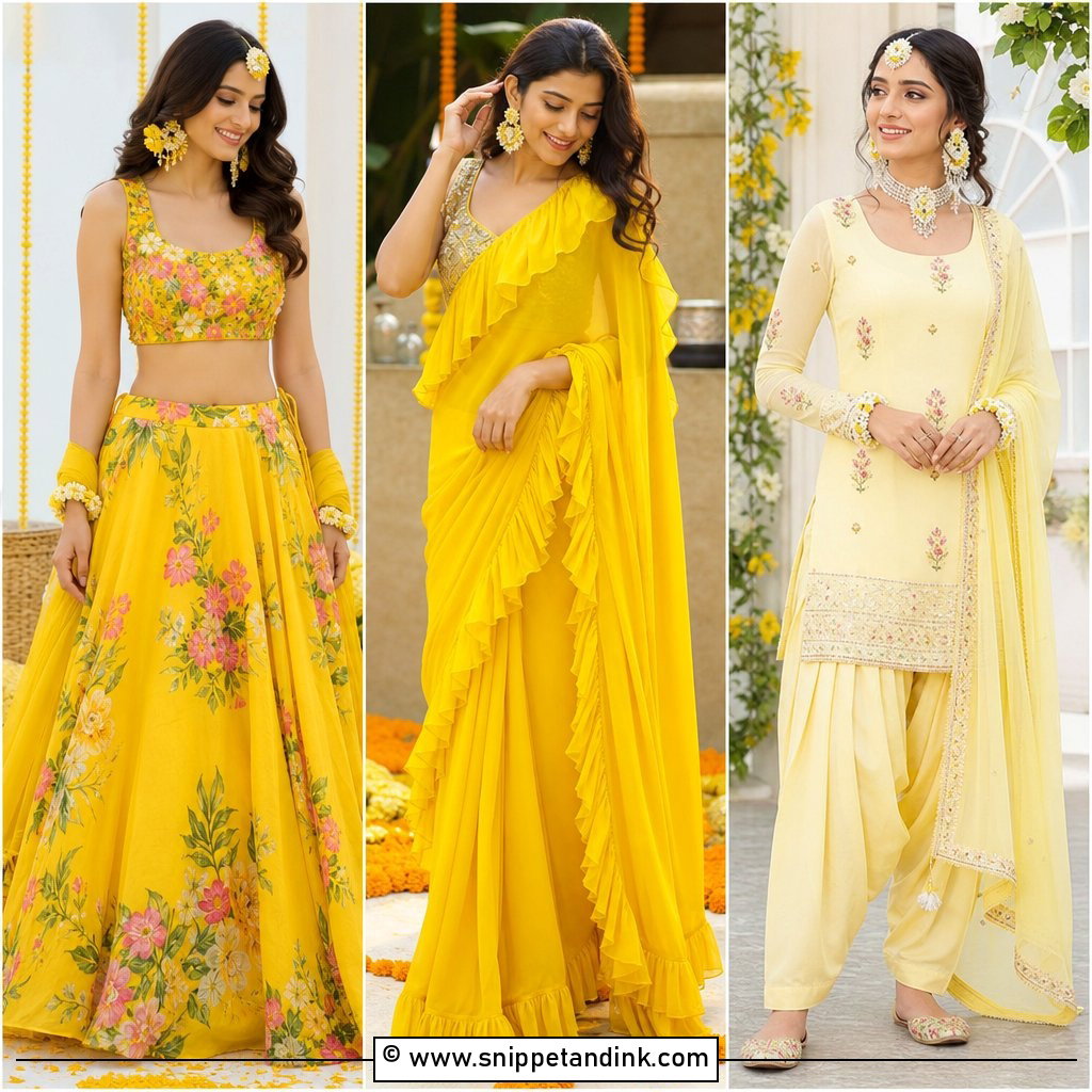35 Latest Haldi Outfits for a Bright Festive Look