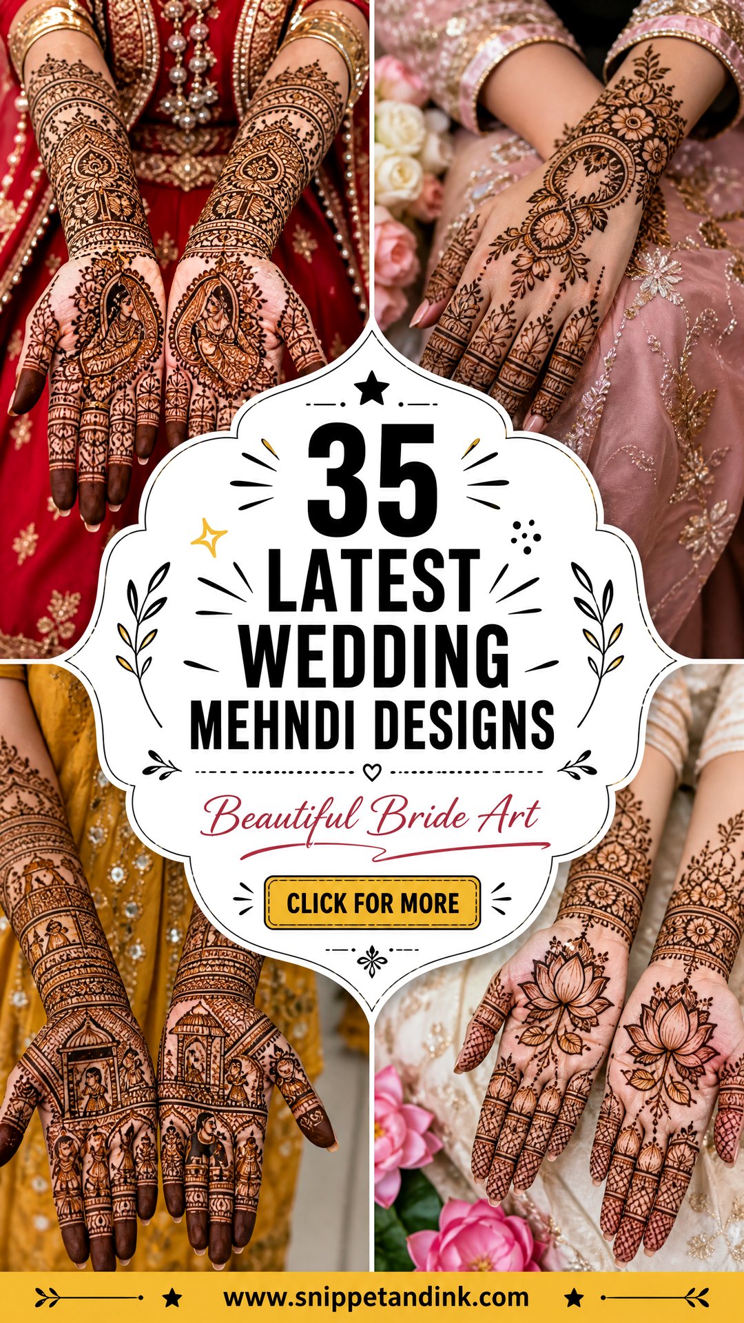 35 Latest Wedding Mehndi Designs for Beautiful Brides - 35 Latest Wedding Mehndi Designs for Beautiful Brides