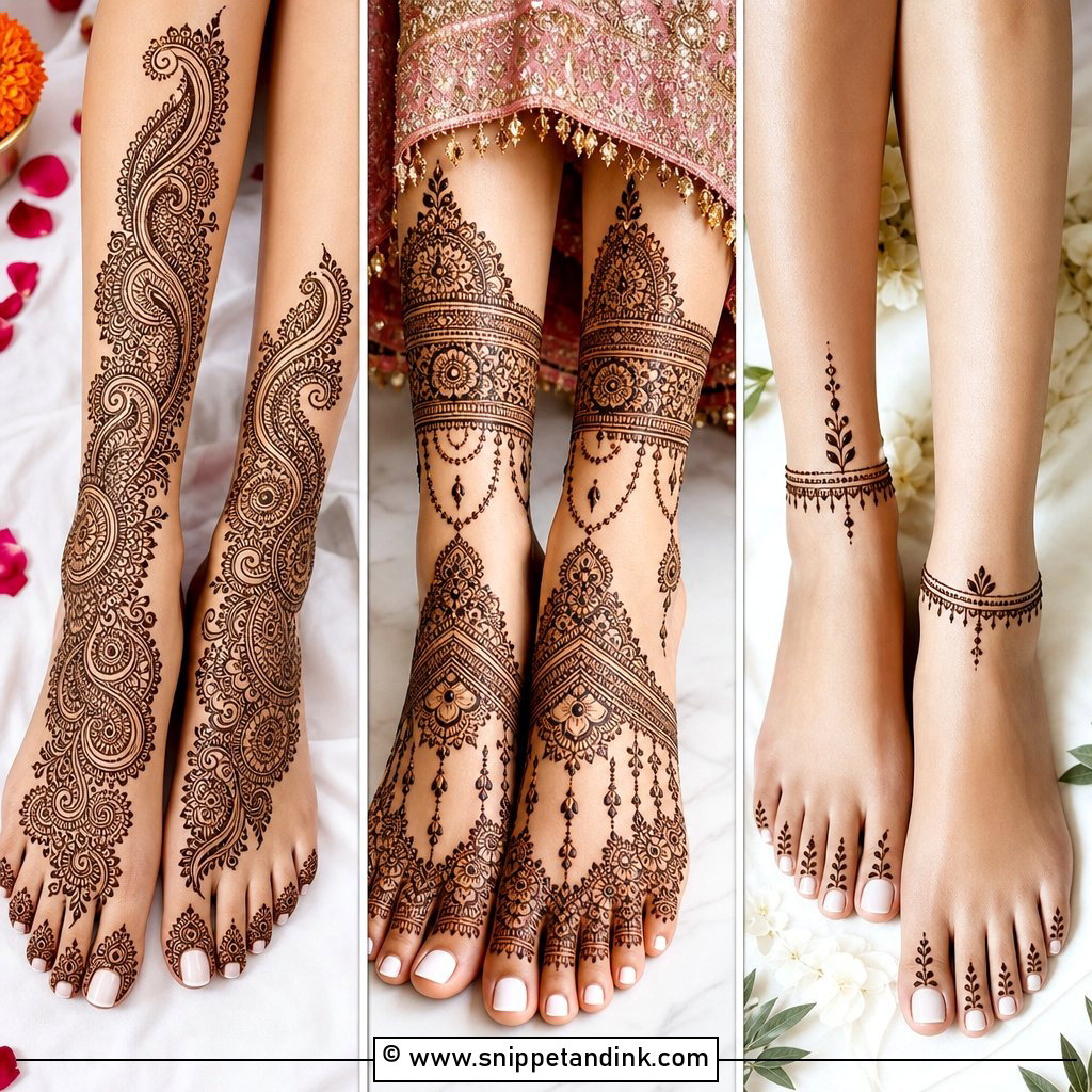 35 Legs Mehndi Design Ideas for Bridal and Festive Style