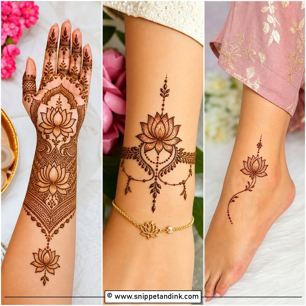 35 Lotus Mehndi Design Ideas for Elegant Bridal Hands Today
