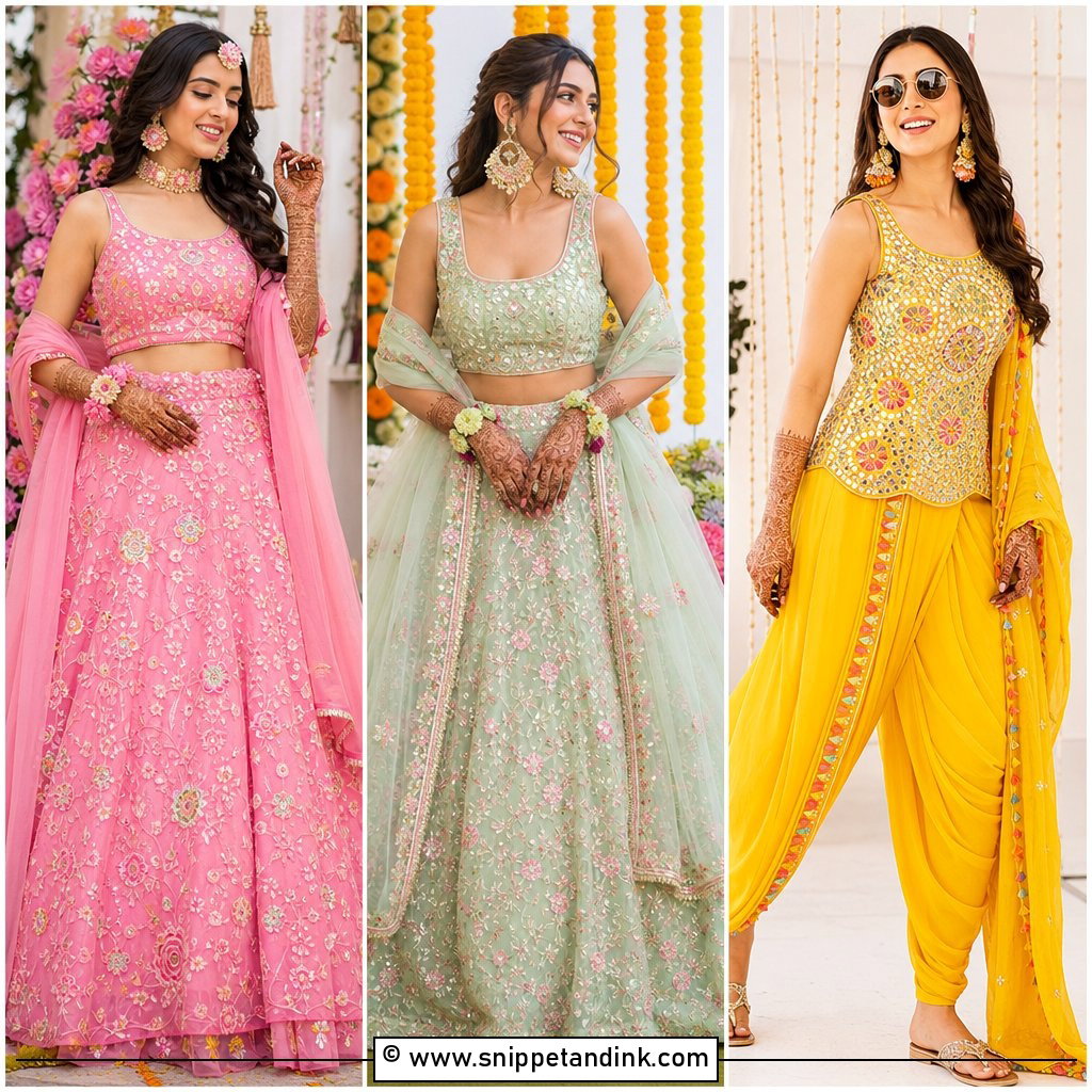 35 Mehendi Outfits for Bride for a Colorful Ceremony