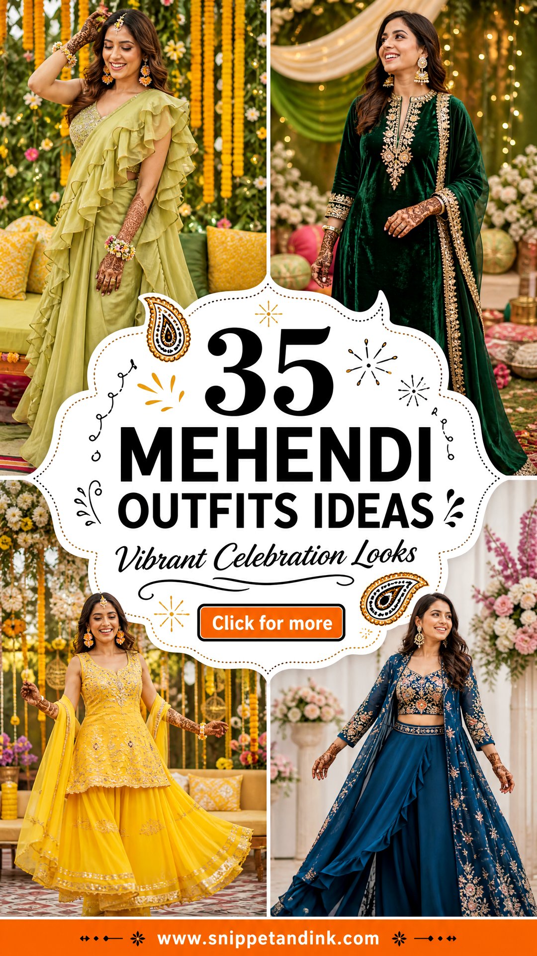 35 Mehendi Outfits for Vibrant Pre-Wedding Celebrations - 35 Mehendi Outfits for Vibrant Pre-Wedding Celebrations
