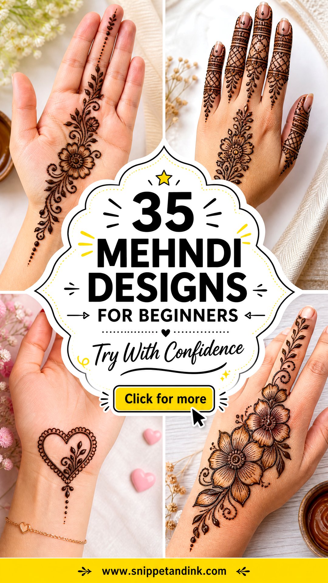 35 Mehndi Designs for Beginners to Try With Confidence - 35 Mehndi Designs for Beginners to Try With Confidence