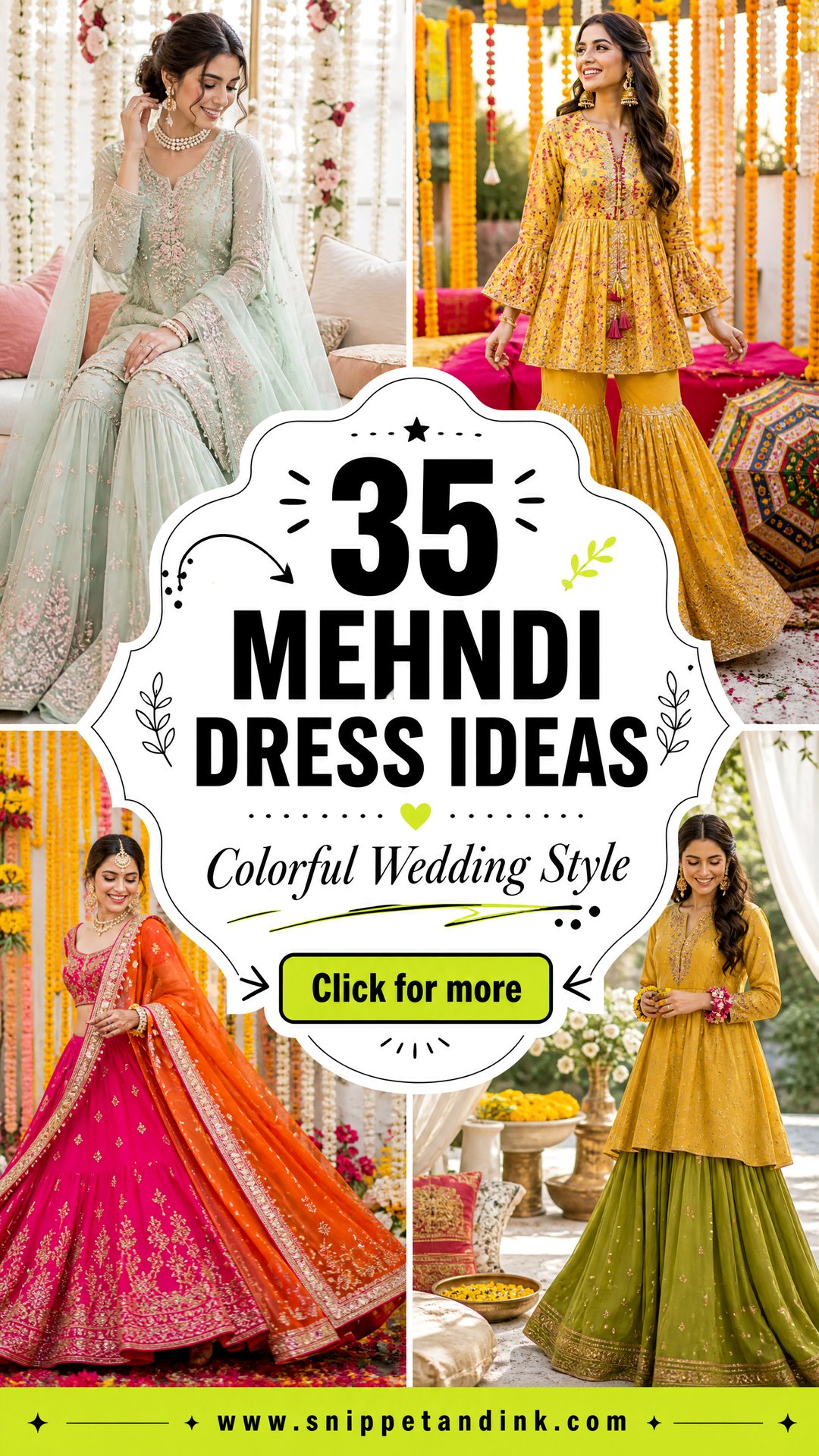 35 Mehndi Dress Ideas For Colorful Pre-Wedding Style - 35 Mehndi Dress Ideas For Colorful Pre-Wedding Style