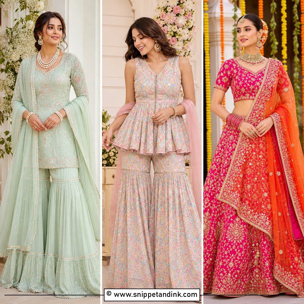 35 Mehndi Dress Ideas For Colorful Pre-Wedding Style