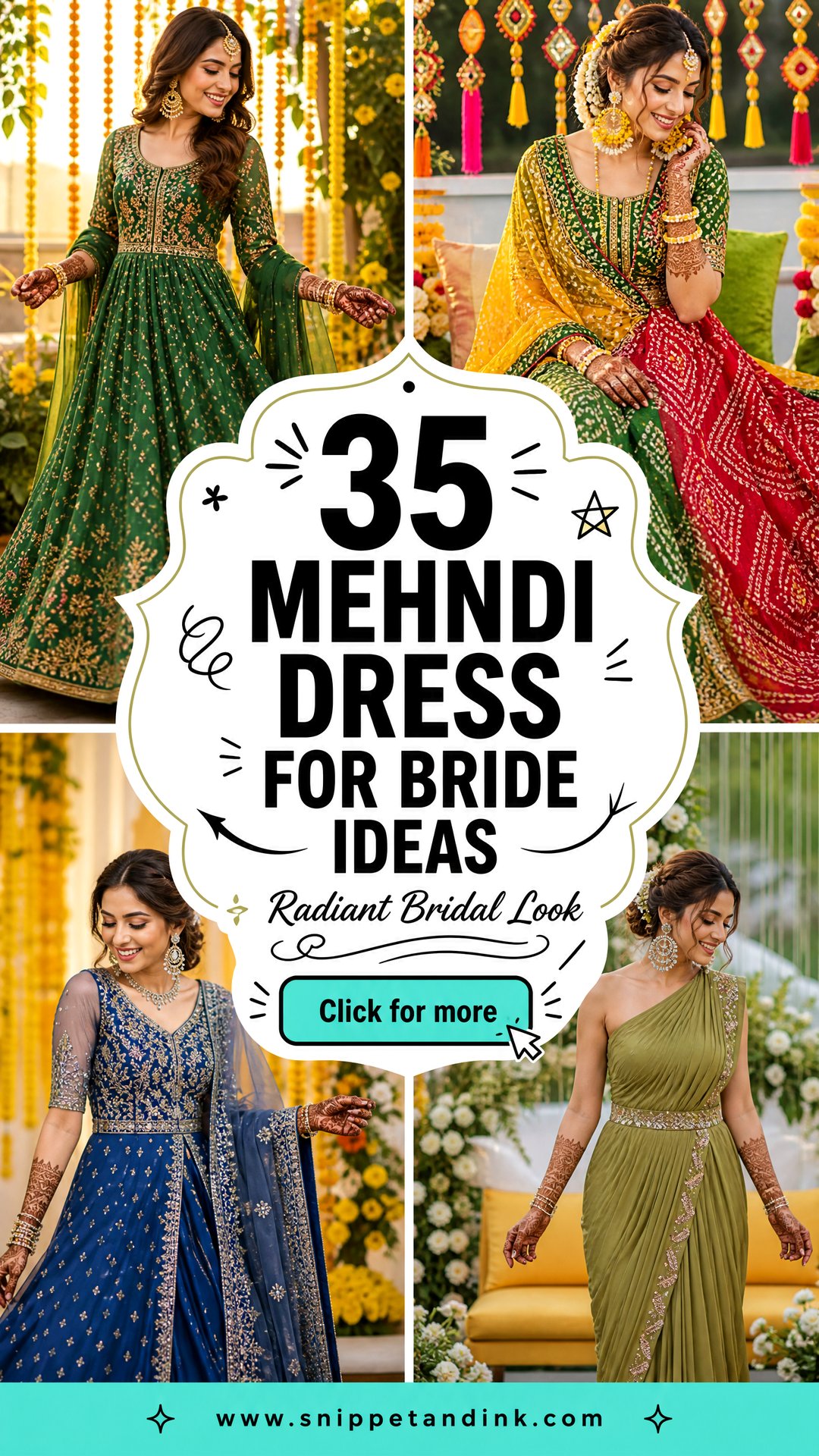 35 Mehndi Dress for Bride Ideas for a Radiant Look - 35 Mehndi Dress for Bride Ideas for a Radiant Look