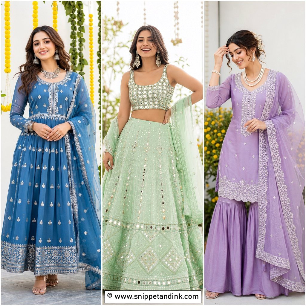35 Mehndi Dresses for a Vibrant Pre-Wedding Celebration