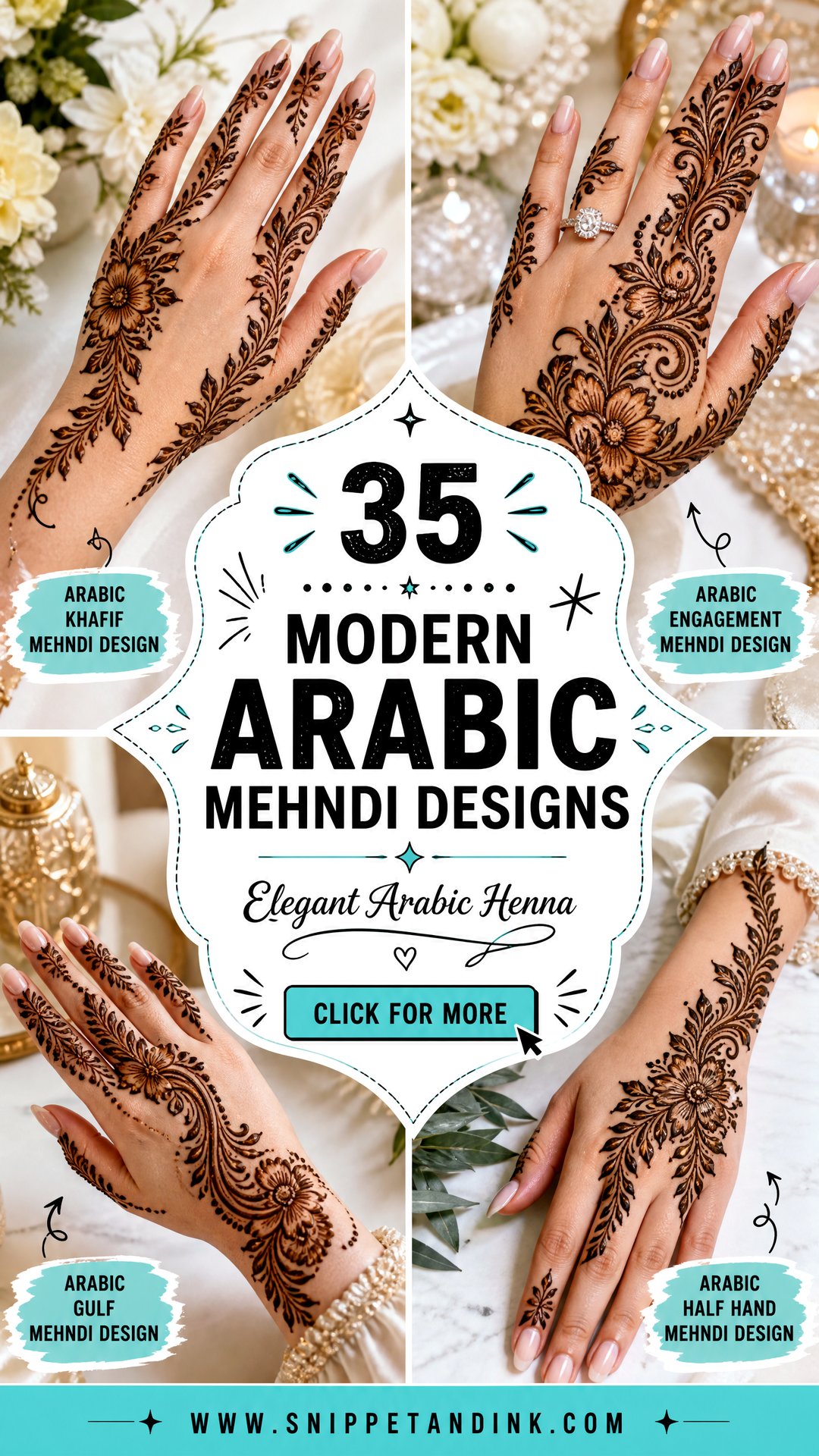 35 Modern Arabic Mehndi Designs for Elegant Brides - 35 Modern Arabic Mehndi Designs for Elegant Brides