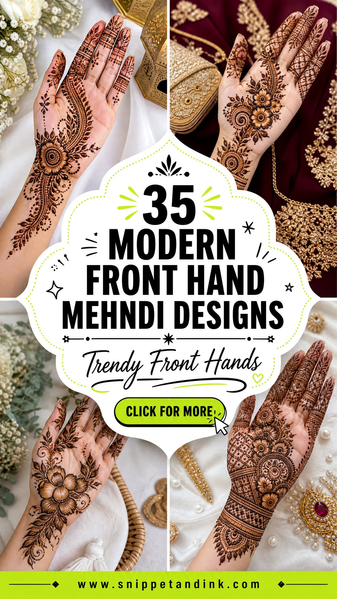 35 Modern Front Hand Mehndi Designs for Trendy Hands - 35 Modern Front Hand Mehndi Designs for Trendy Hands