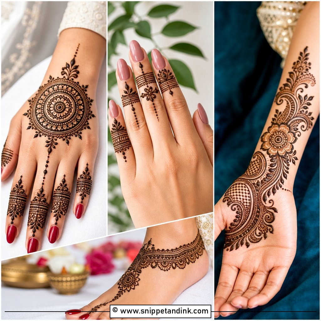 35 Modern Mehndi Designs for Chic Festive Looks