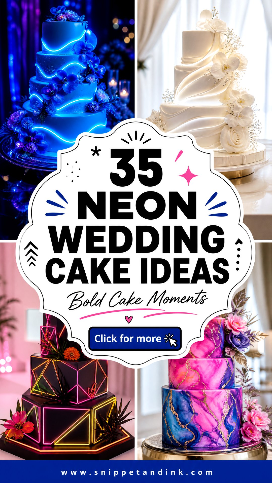 35 Neon Wedding Cake Ideas for Bold Modern Couples - 35 Neon Wedding Cake Ideas for Bold Modern Couples