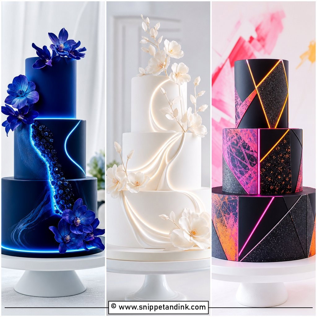 35 Neon Wedding Cake Ideas for Bold Modern Couples