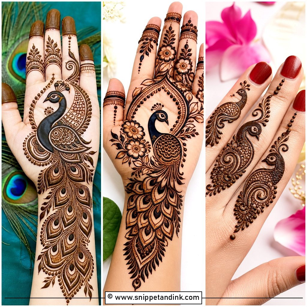 35 Peacock Mehndi Designs For Bold Festive Elegance