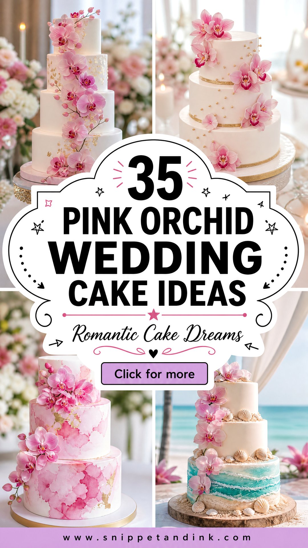 35 Pink Orchid Wedding Cake Ideas For Romantic Receptions - 35 Pink Orchid Wedding Cake Ideas For Romantic Receptions