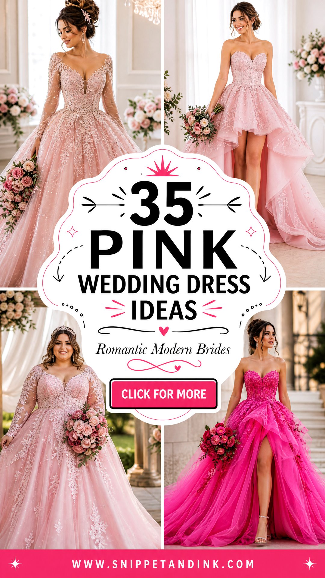 35 Pink Wedding Dress Ideas For Romantic Modern Brides - 35 Pink Wedding Dress Ideas For Romantic Modern Brides