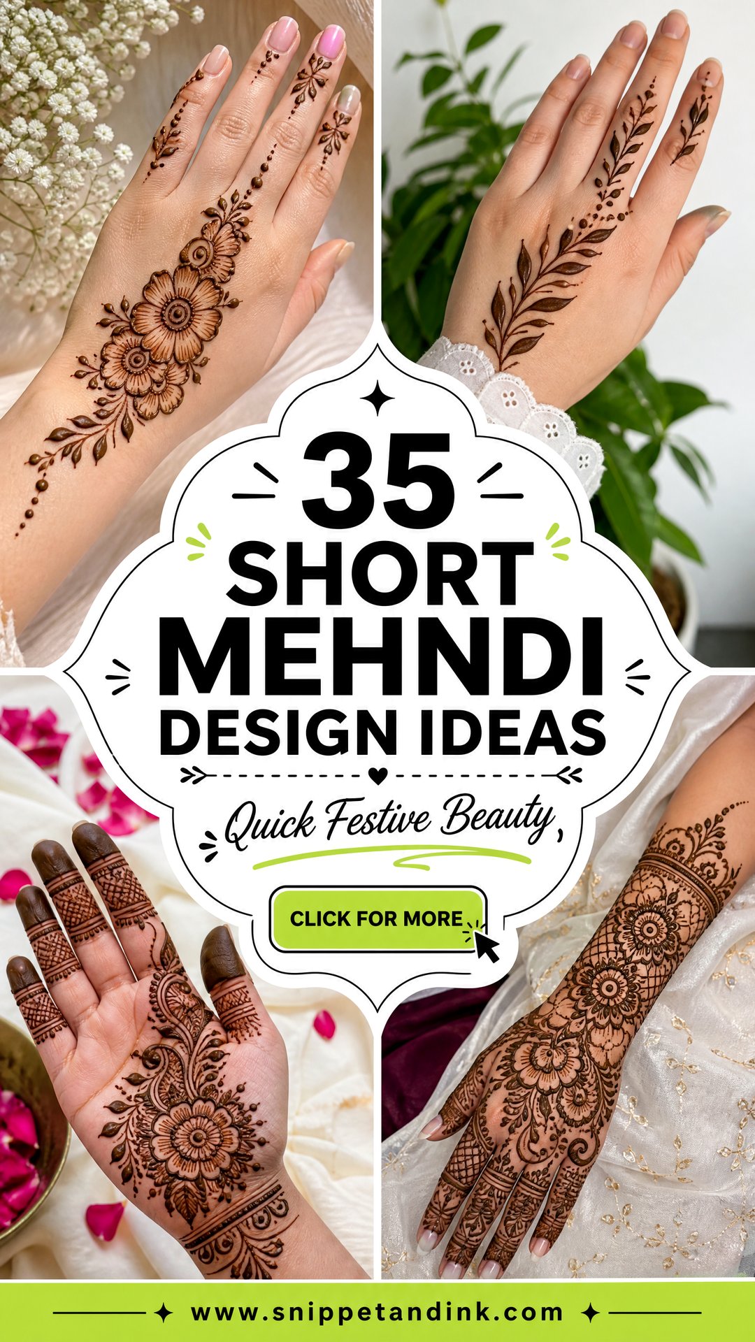 35 Short Mehndi Design Ideas For Quick Festive Beauty - 35 Short Mehndi Design Ideas For Quick Festive Beauty