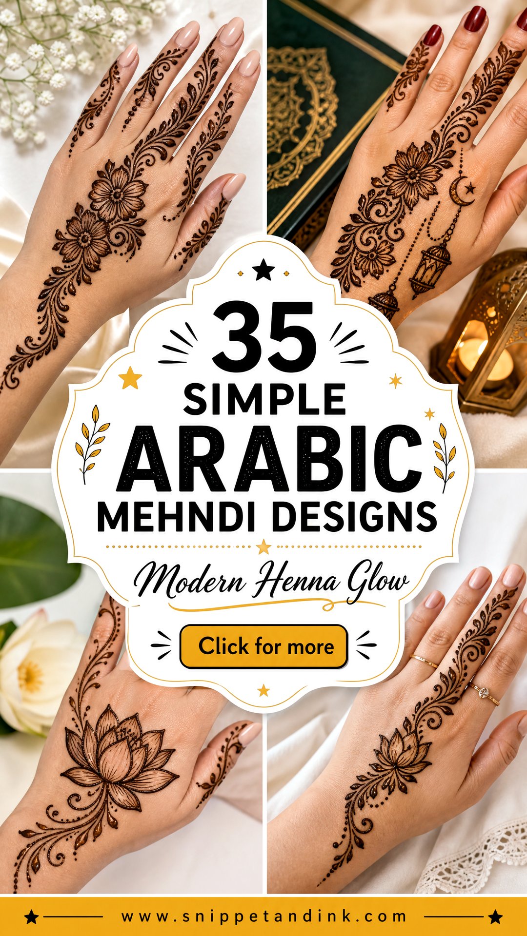 35 Simple Arabic Mehndi Designs For Modern Celebrations - 35 Simple Arabic Mehndi Designs For Modern Celebrations