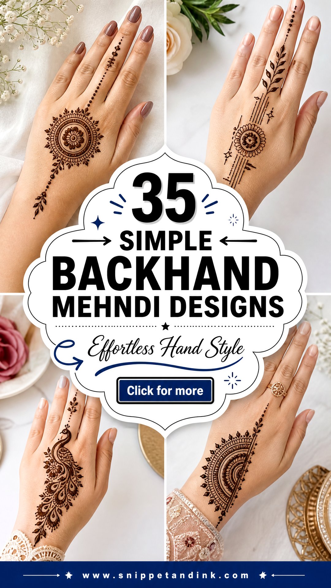 35 Simple Backhand Mehndi Designs for Effortless Style - 35 Simple Backhand Mehndi Designs for Effortless Style