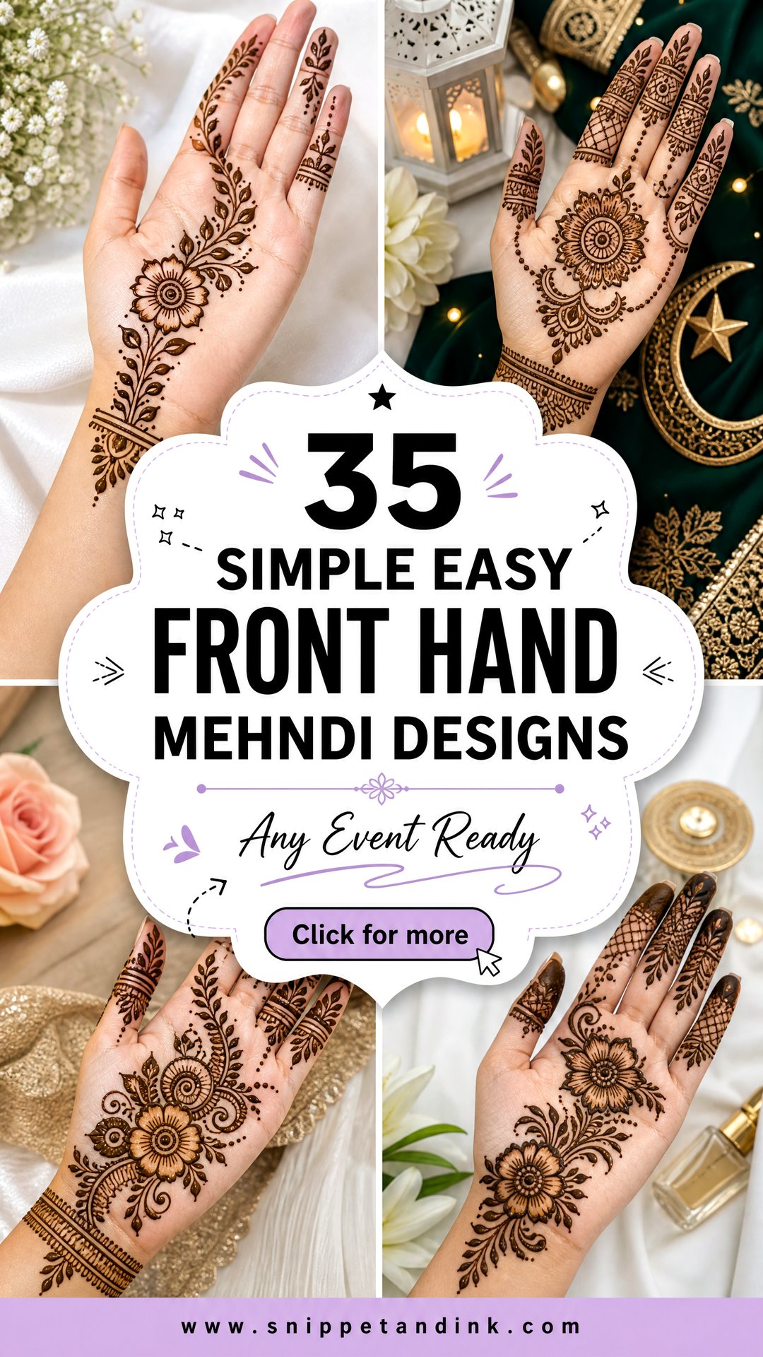 35 Simple Easy Front Hand Mehndi Designs for Any Event - 35 Simple Easy Front Hand Mehndi Designs for Any Event