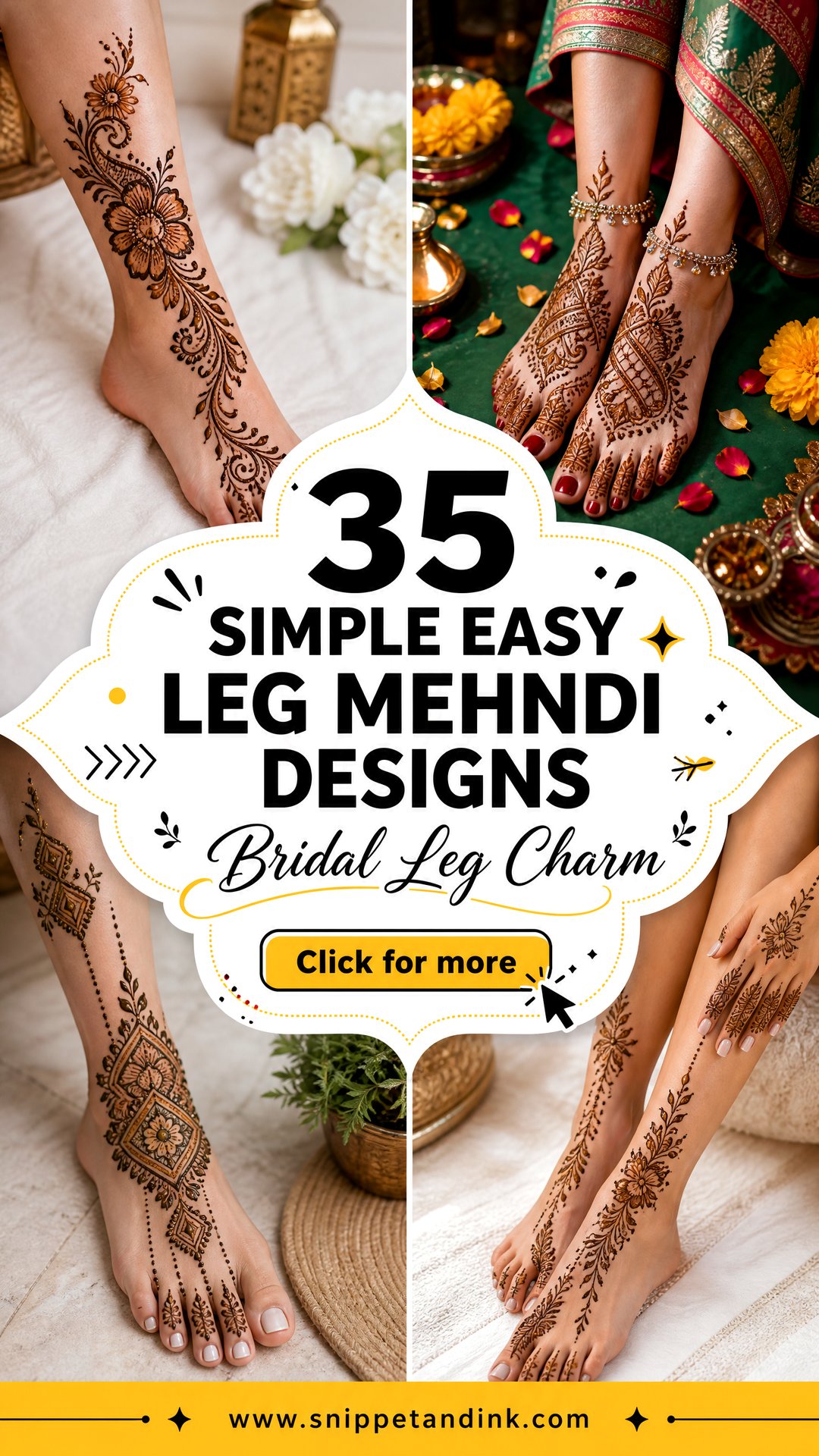 35 Simple Easy Leg Mehndi Designs for Bridal Charm - 35 Simple Easy Leg Mehndi Designs for Bridal Charm