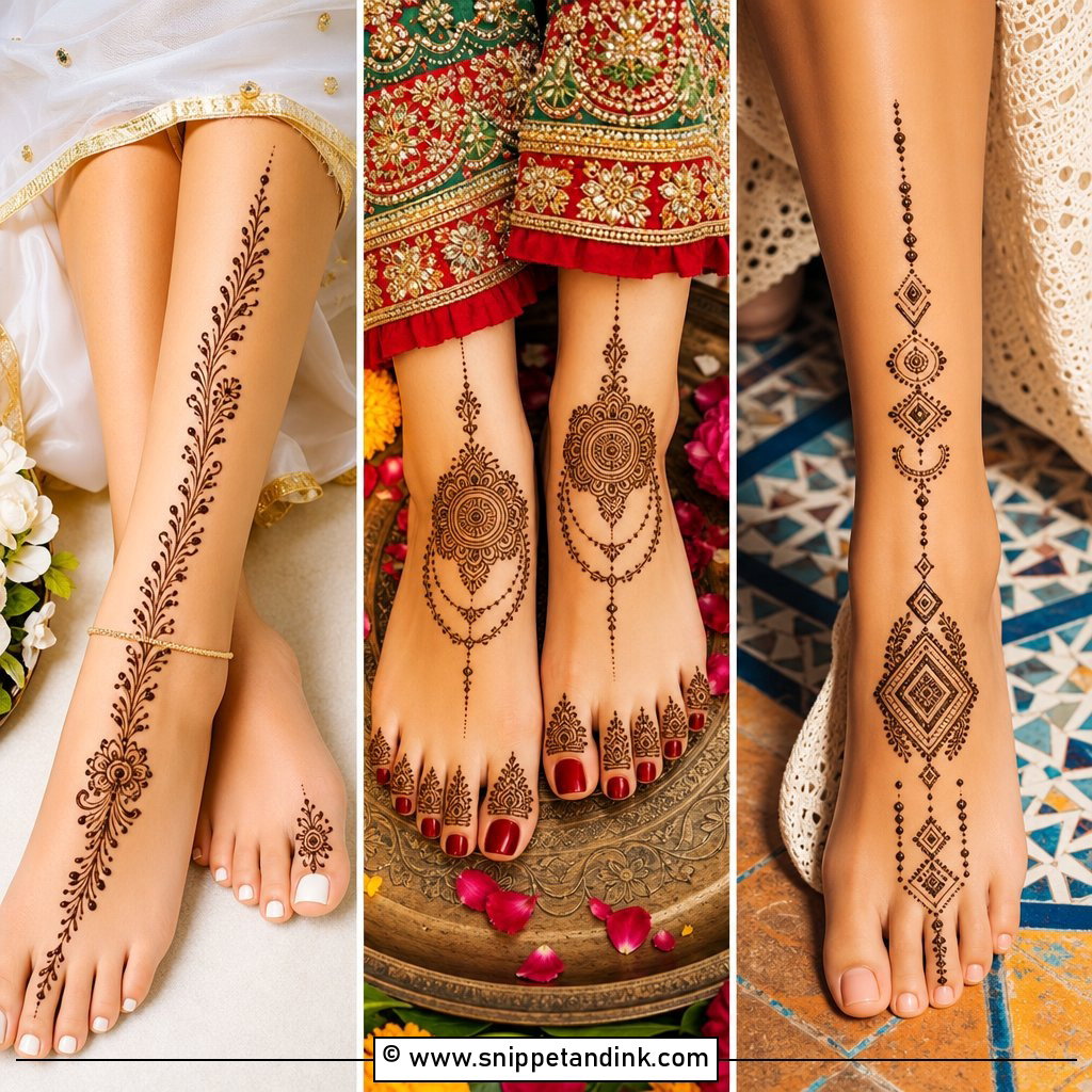 35 Simple Easy Leg Mehndi Designs for Bridal Charm