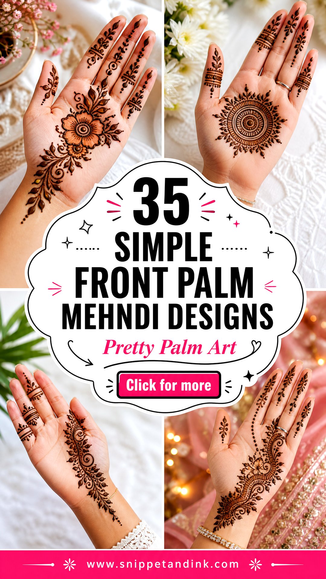 35 Simple Front Palm Mehndi Designs for Pretty Hands - 35 Simple Front Palm Mehndi Designs for Pretty Hands