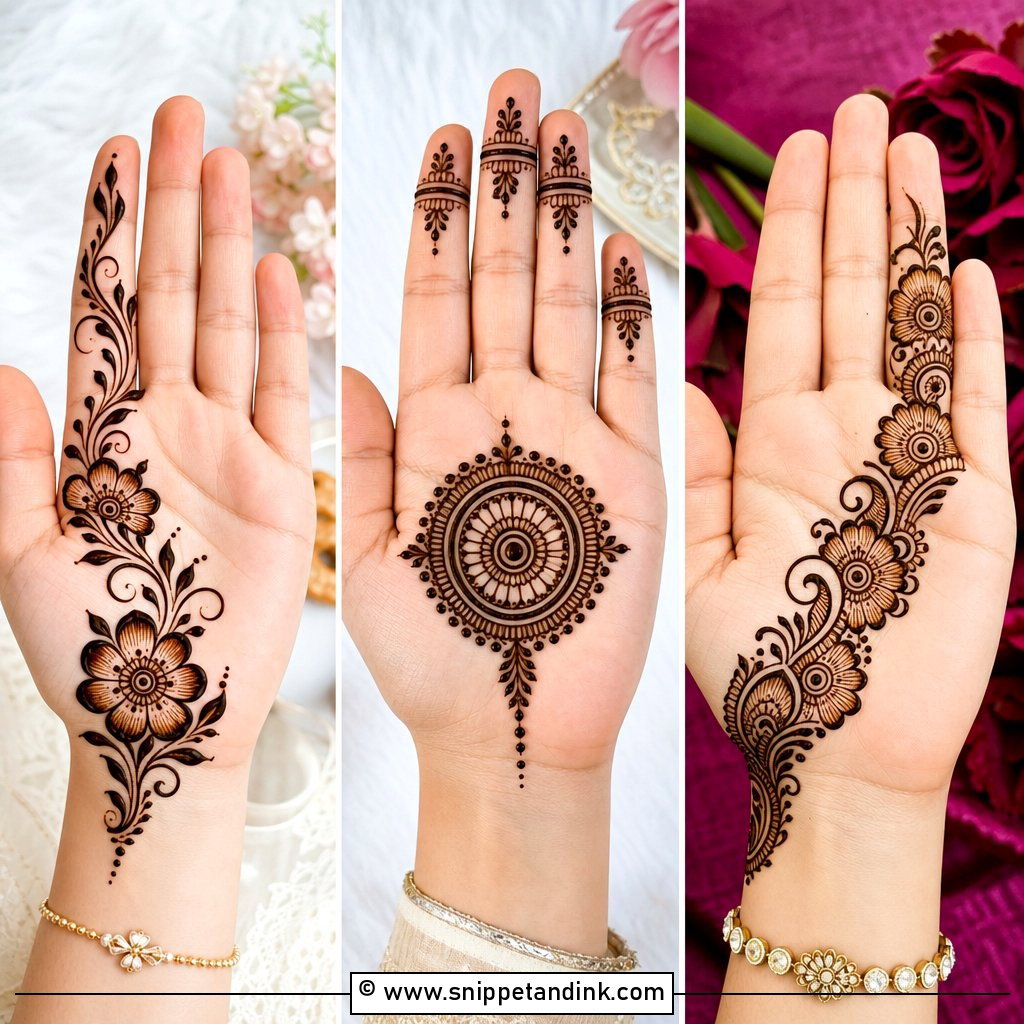 35 Simple Front Palm Mehndi Designs for Pretty Hands
