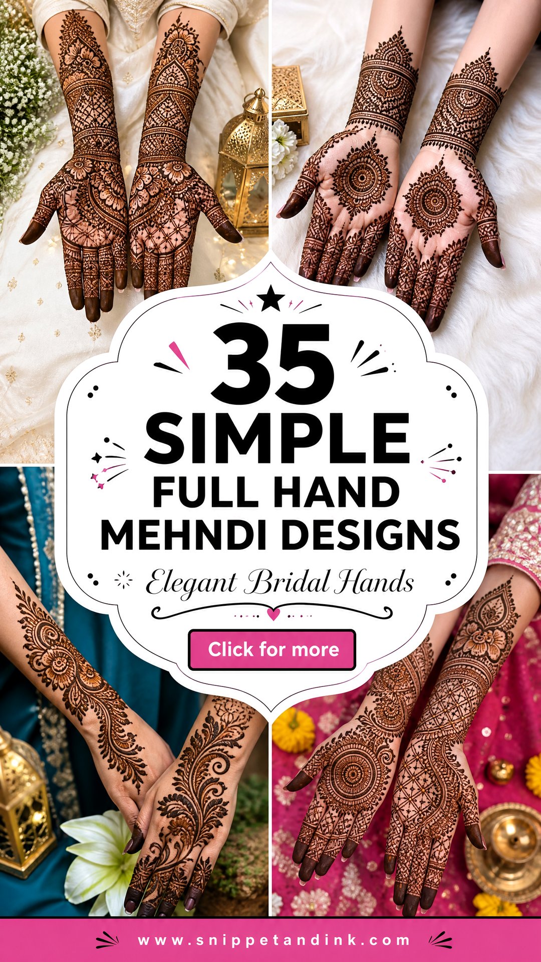 35 Simple Full Hand Mehndi Designs for Elegant Brides - 35 Simple Full Hand Mehndi Designs for Elegant Brides