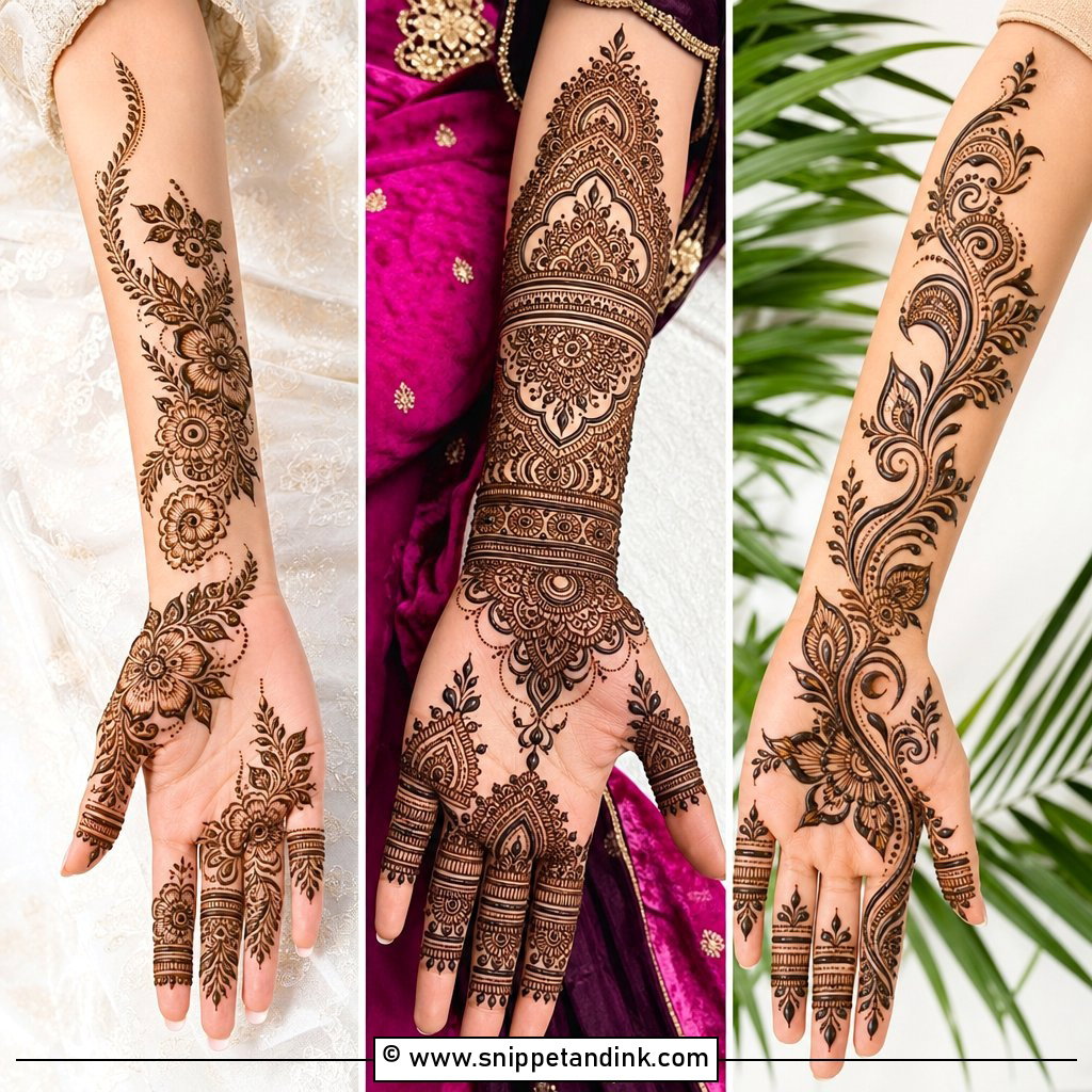 35 Simple Full Hand Mehndi Designs for Elegant Brides