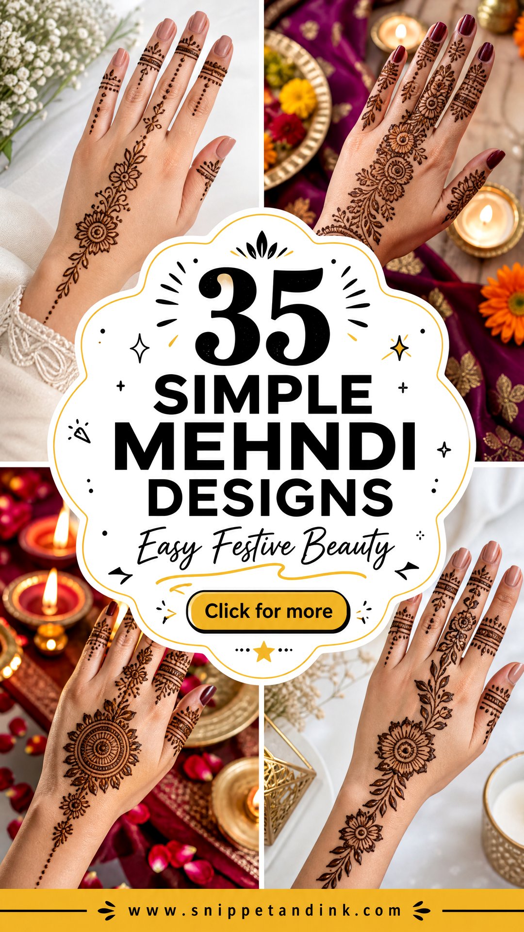 35 Simple Mehndi Designs for Beginners and Festive Days - 35 Simple Mehndi Designs for Beginners and Festive Days