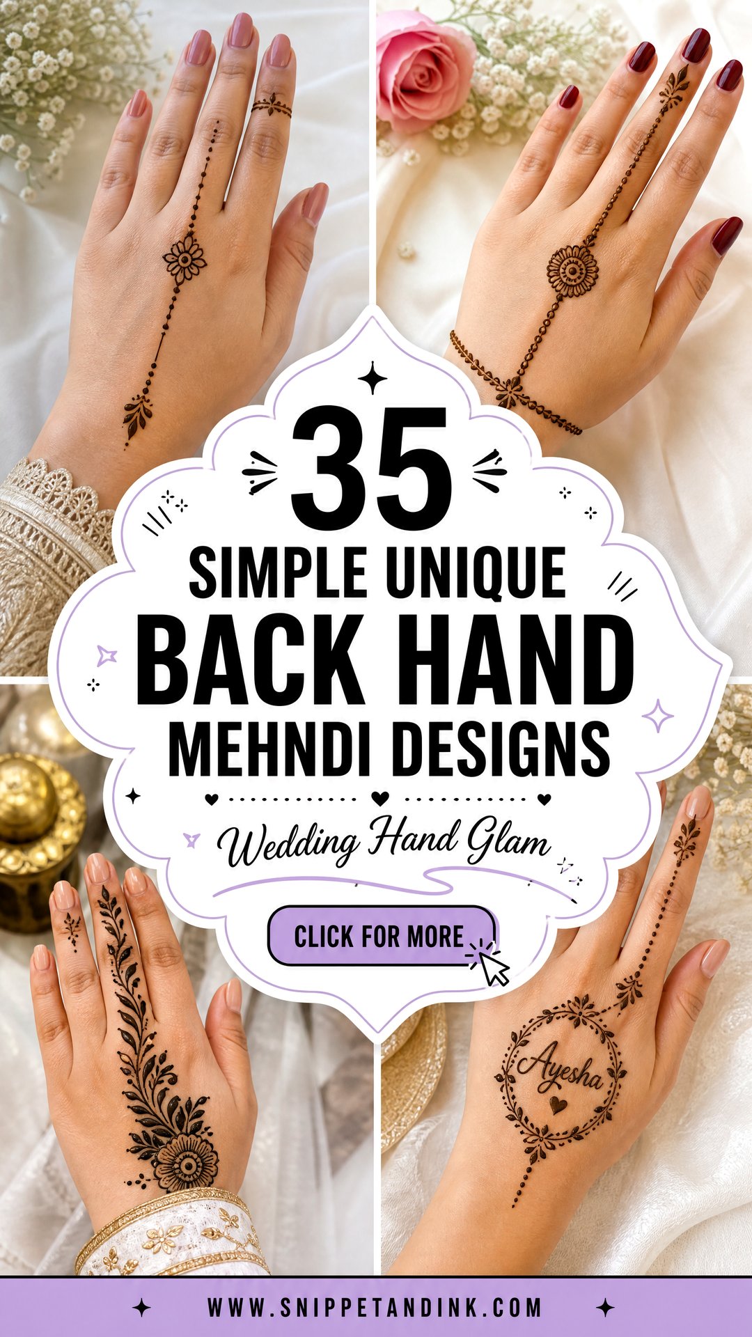 35 Simple Unique Back Hand Mehndi Designs for Weddings - 35 Simple Unique Back Hand Mehndi Designs for Weddings
