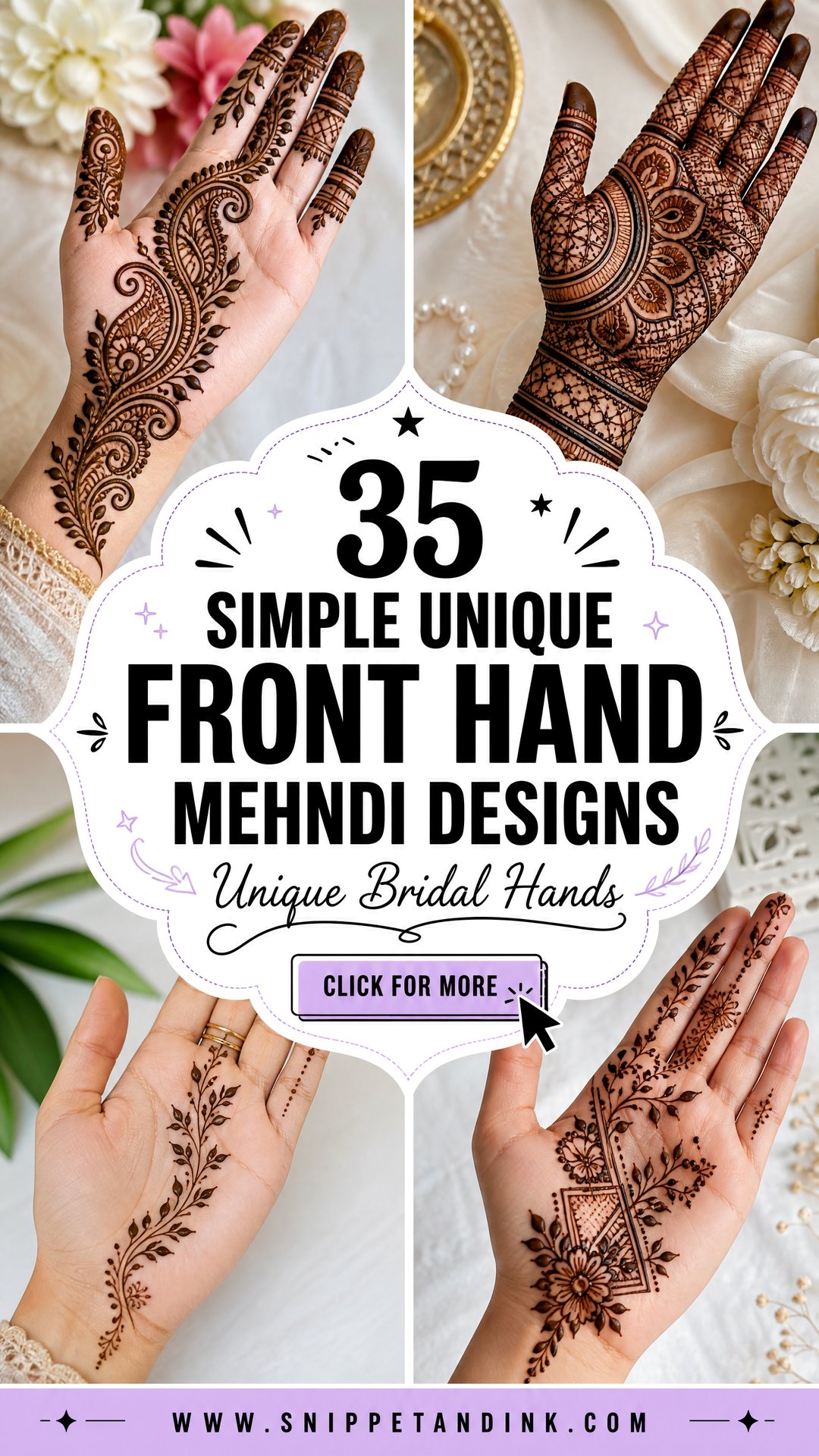 35 Simple Unique Front Hand Mehndi Designs for Brides - 35 Simple Unique Front Hand Mehndi Designs for Brides