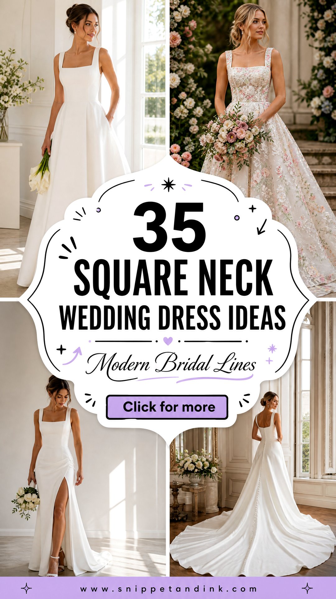 35 Square Neck Wedding Dress Ideas for Modern Brides - 35 Square Neck Wedding Dress Ideas for Modern Brides