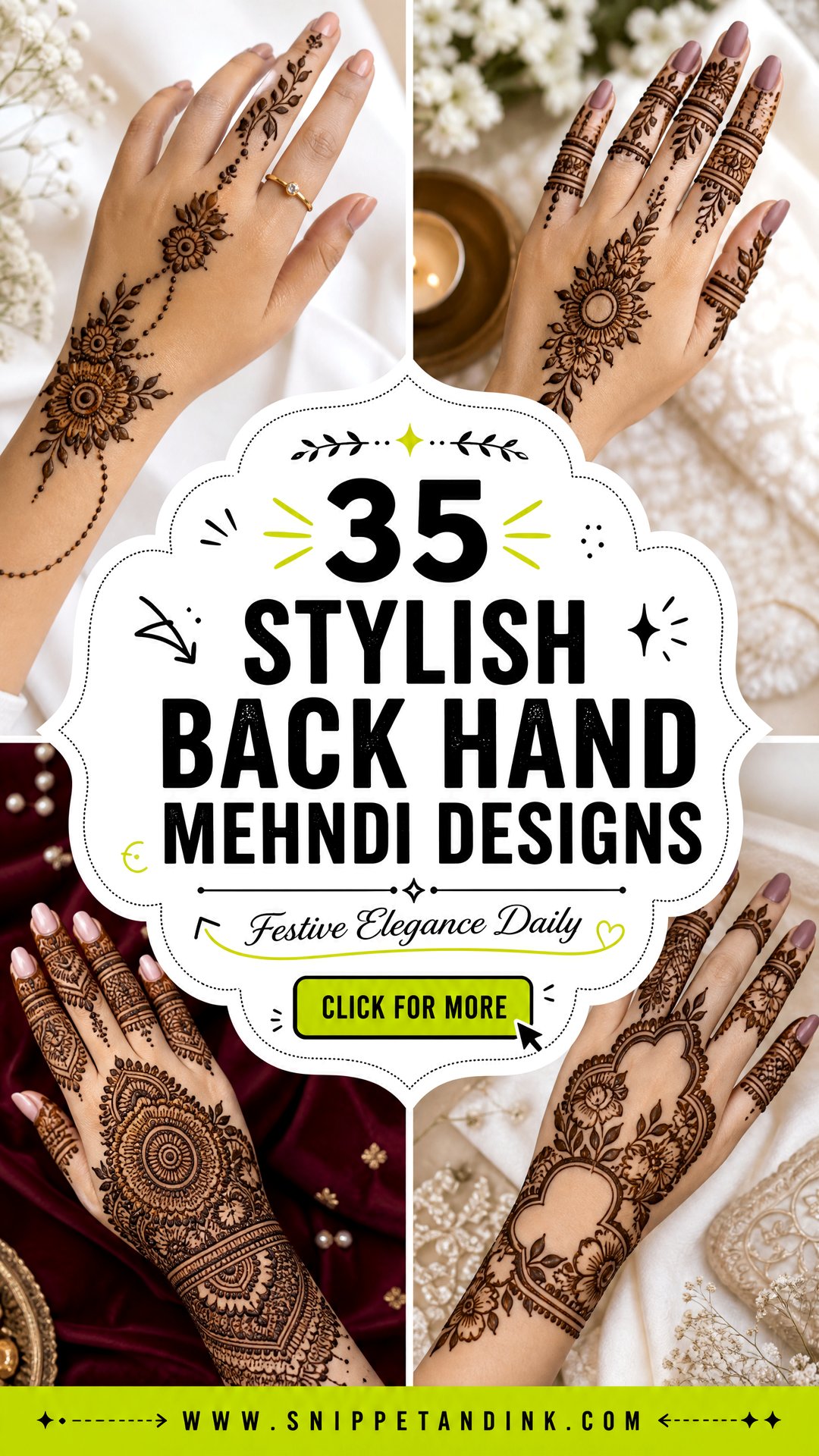 35 Stylish Back Hand Mehndi Designs for Festive Elegance - 35 Stylish Back Hand Mehndi Designs for Festive Elegance