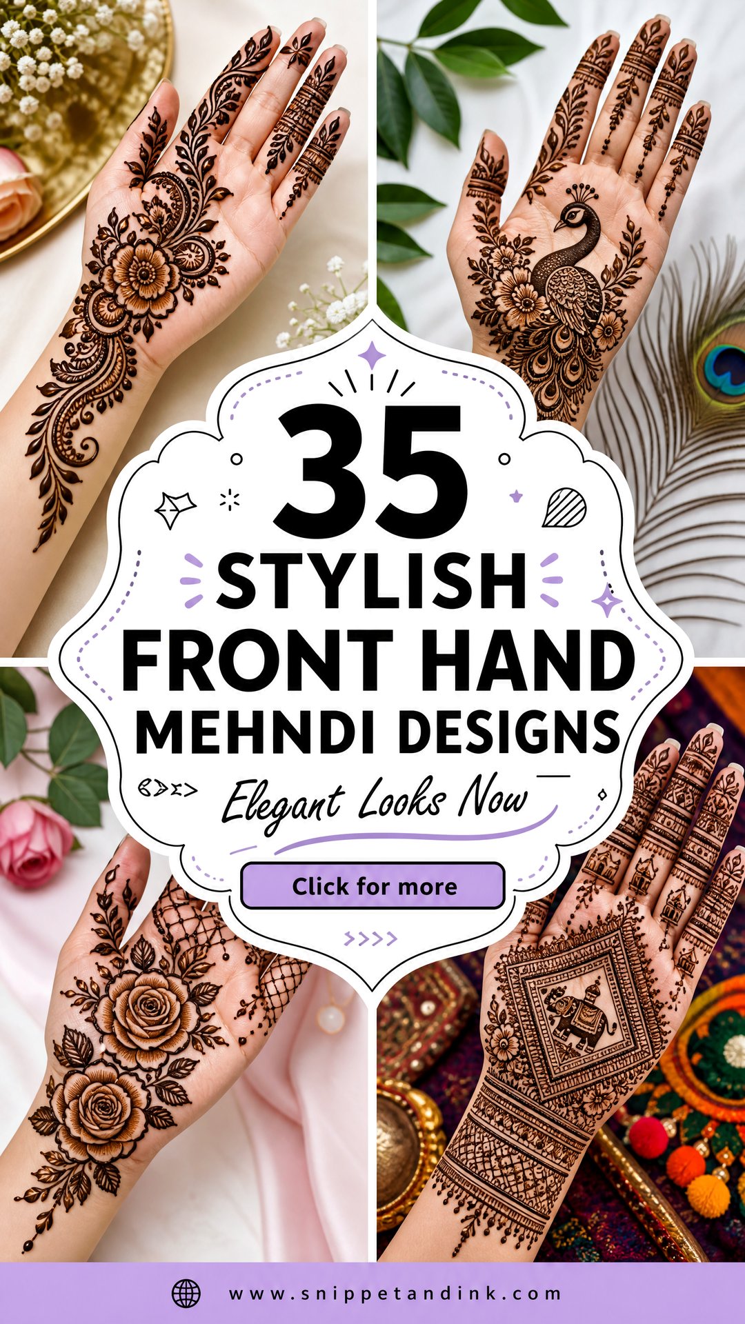 35 Stylish Front Hand Mehndi Designs for Elegant Looks - 35 Stylish Front Hand Mehndi Designs for Elegant Looks