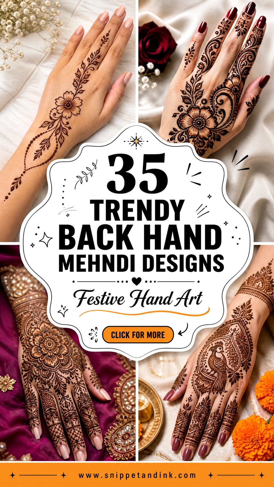 35 Trendy Back Hand Mehndi Designs for Festive Looks - 35 Trendy Back Hand Mehndi Designs for Festive Looks