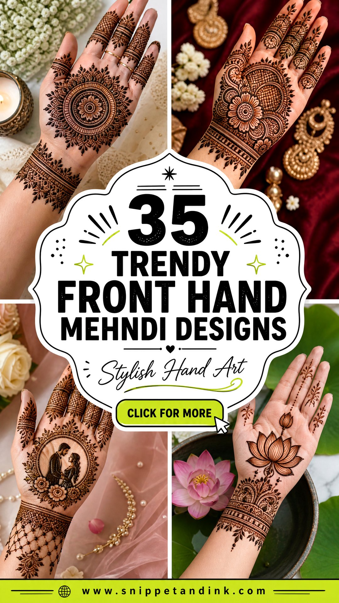 35 Trendy Front Hand Mehndi Designs for Stylish Hands - 35 Trendy Front Hand Mehndi Designs for Stylish Hands
