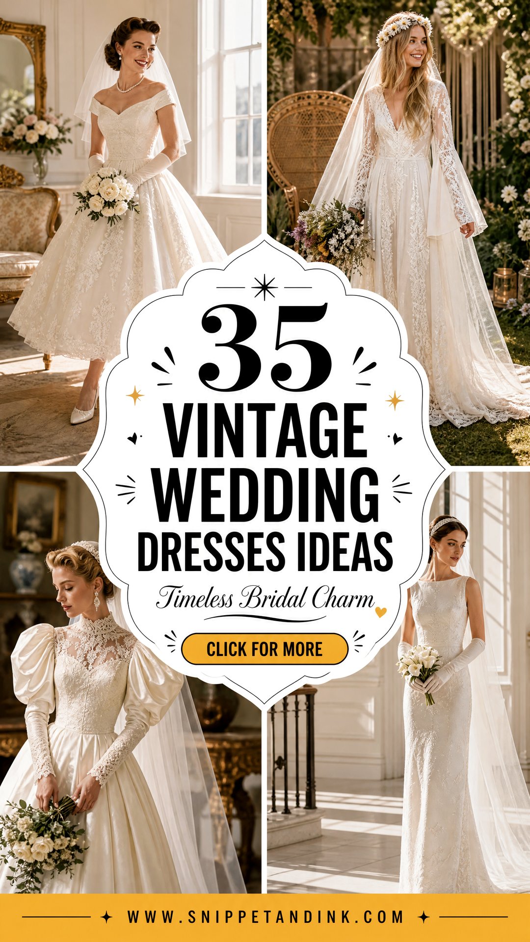 35 Vintage Wedding Dresses for Timeless Romantic Brides - 35 Vintage Wedding Dresses for Timeless Romantic Brides