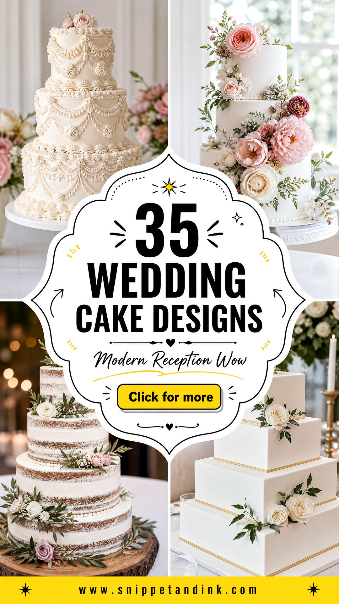 35 Wedding Cake Designs for a Stunning Modern Reception - 35 Wedding Cake Designs for a Stunning Modern Reception