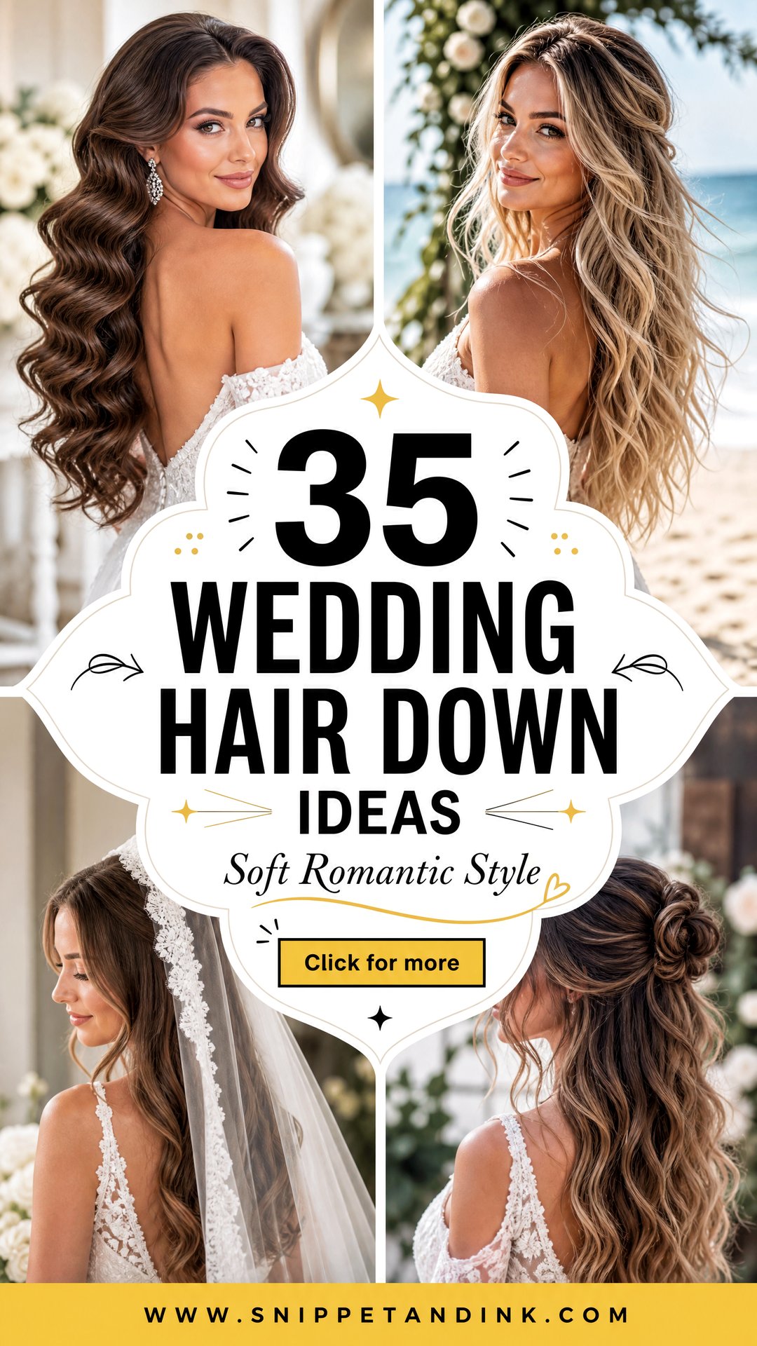 35 Wedding Hair Down Ideas for Soft Romantic Bridal Style - 35 Wedding Hair Down Ideas for Soft Romantic Bridal Style