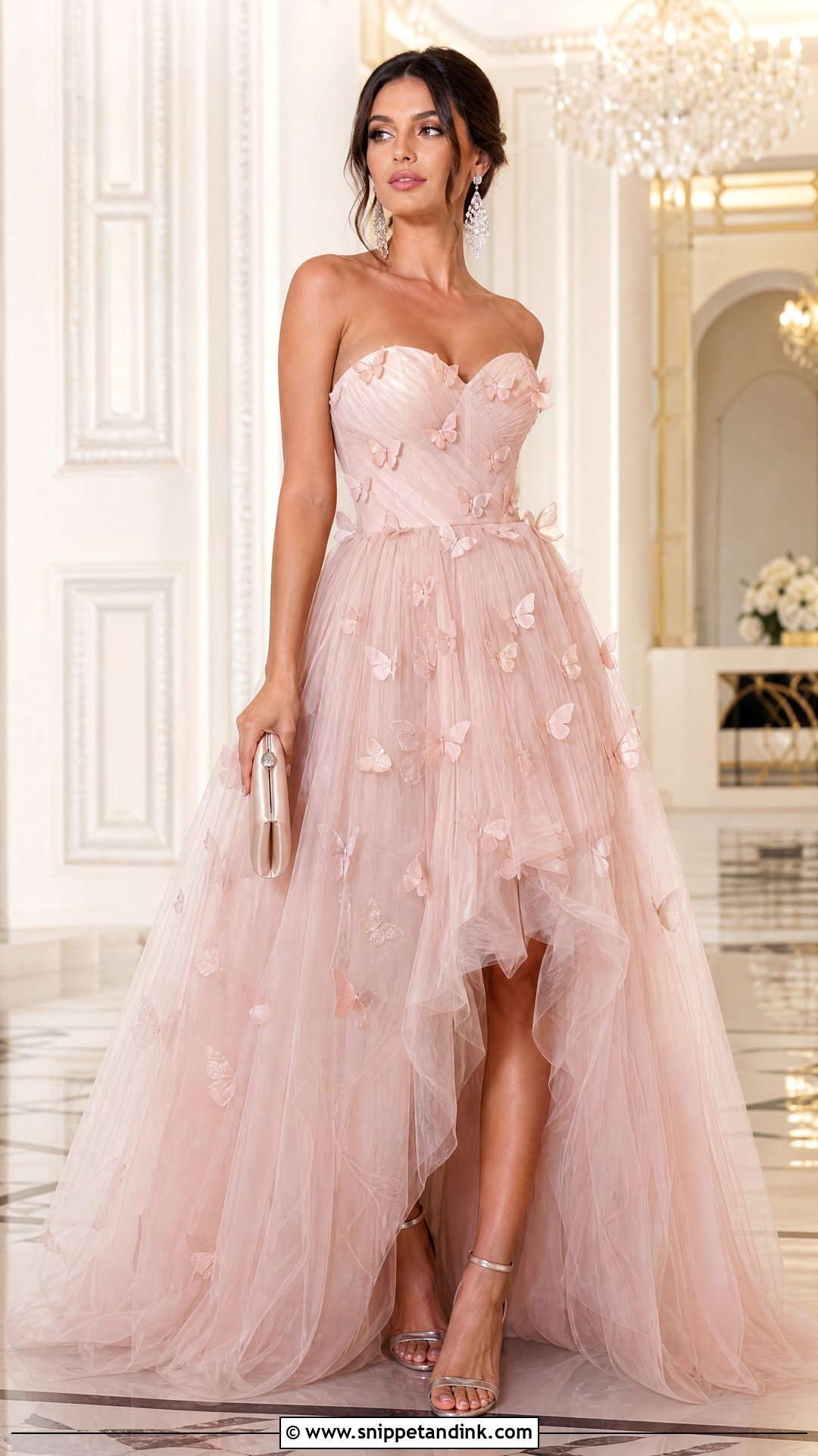 3D Butterfly Tulle Ball Gown - Snippet and Ink - 20 Butterfly Dress Gowns