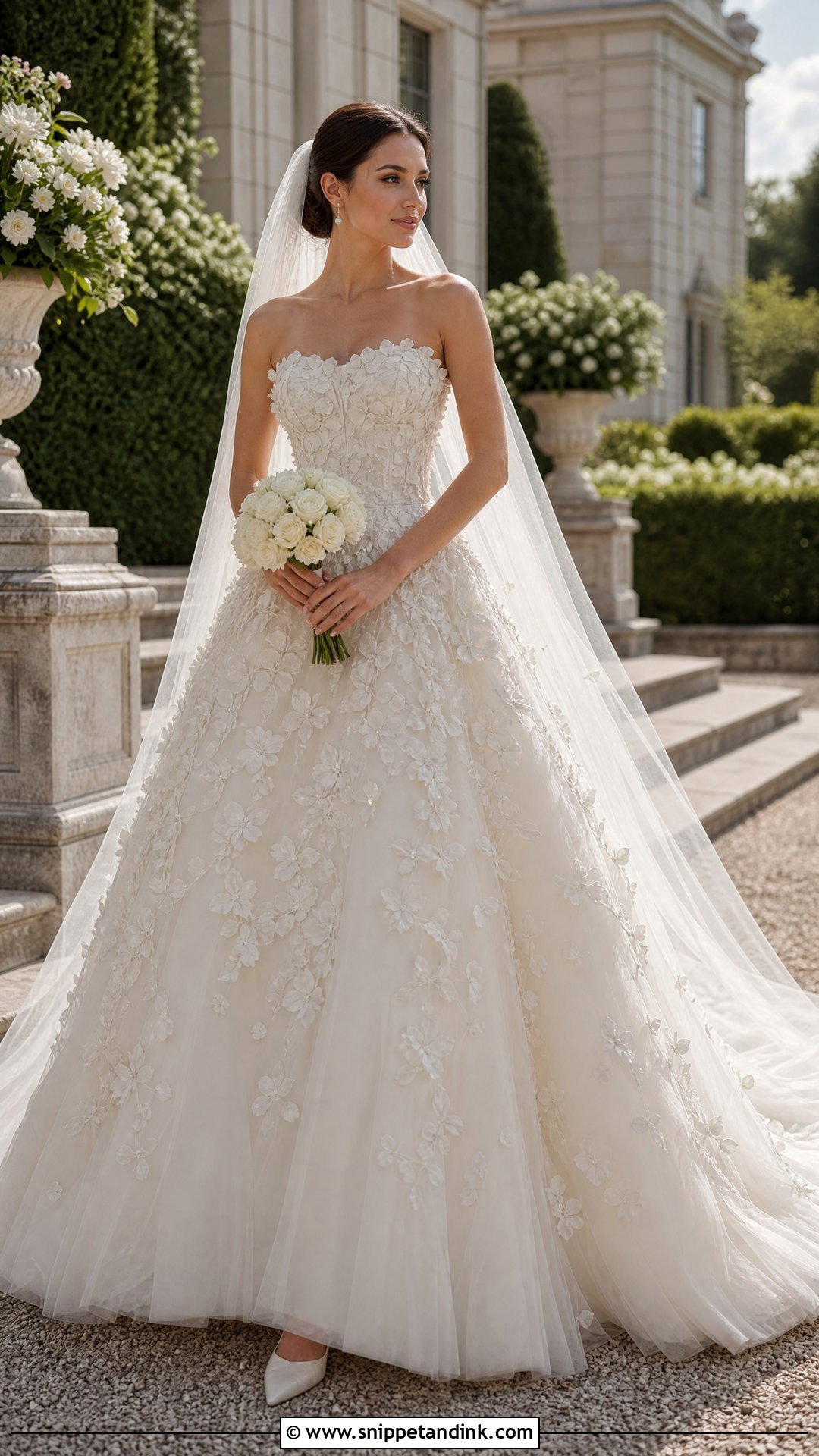 3D Floral Applique Ball Gown - Snippet and Ink - 20 Flower Wedding Dresses