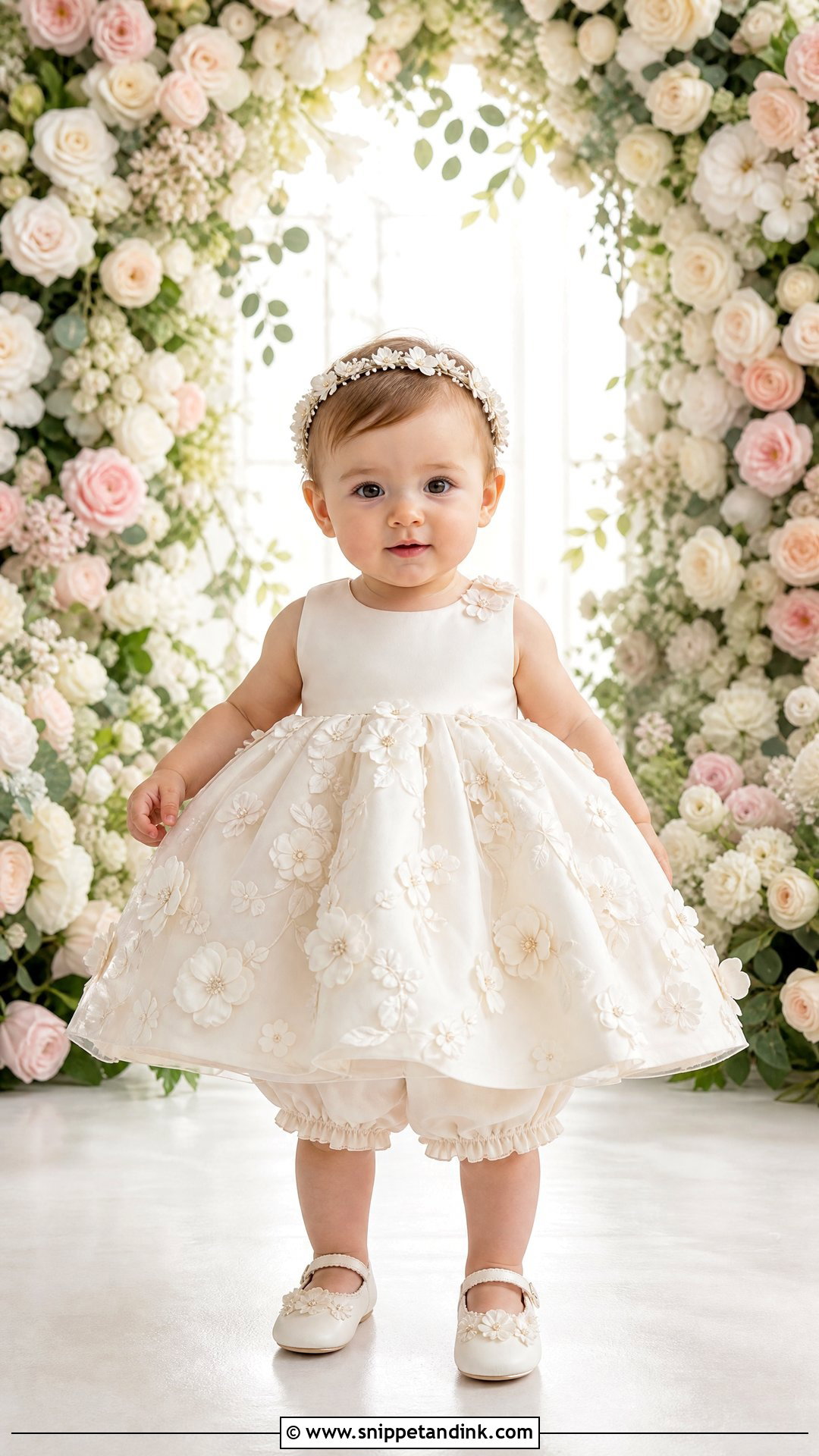 3D Floral Baby Girl Wedding Dress - Snippet and Ink - 25 Baby Girl Wedding Dress Ideas