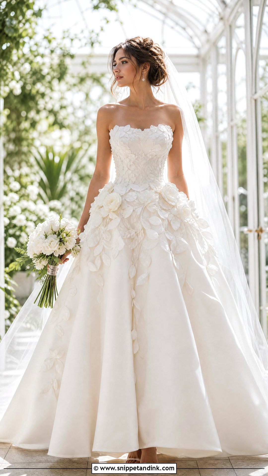 3D Floral Ballgown Wedding Dress - Snippet and Ink - 20 Wedding Gown Ballgown Ideas