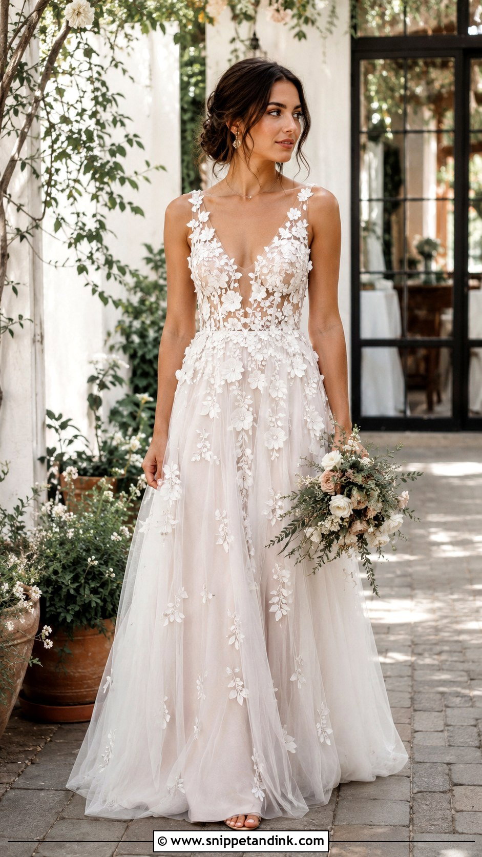 3D Floral Boho Wedding Dress - Snippet and Ink - 30 Boho Wedding Dress Ideas