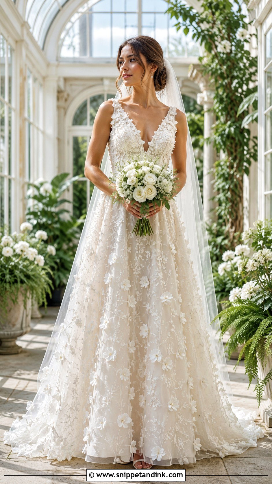 3D Floral Bridal Dress - Snippet and Ink - 20 New Bridal Dress Designs