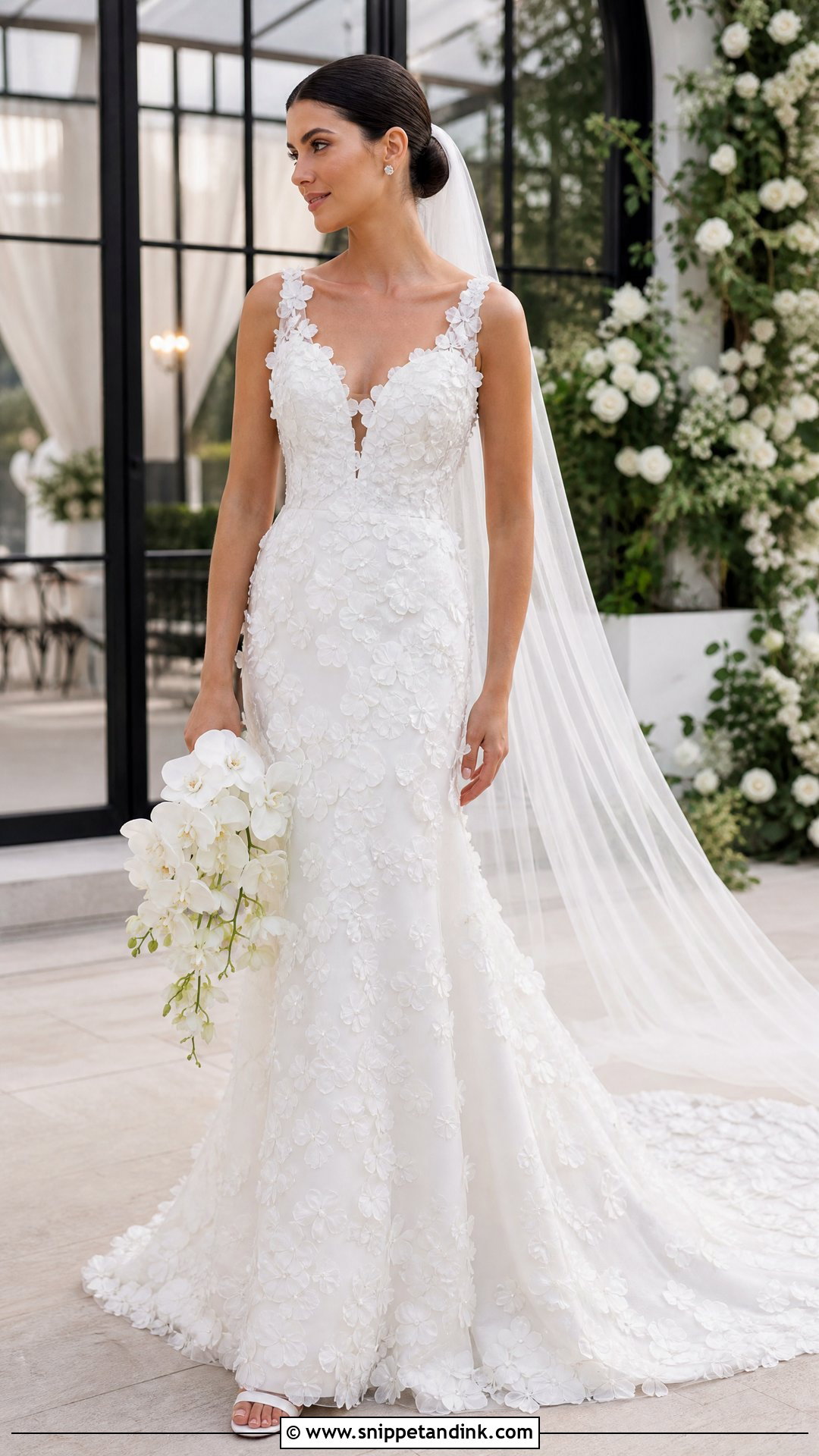 3D Floral Bridal Dress - Snippet and Ink - 20 Bridal Dress Aesthetic Ideas