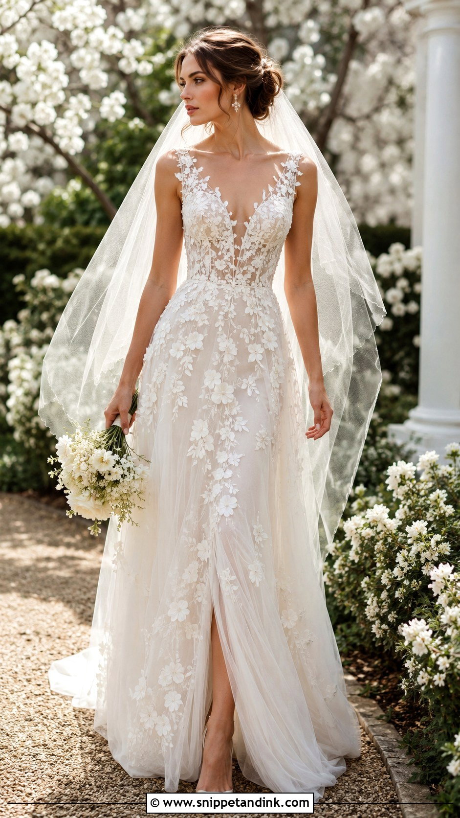 3D Floral Bridal Gown - Snippet and Ink - 20 Bridal Frocks Gowns Wedding Dresses