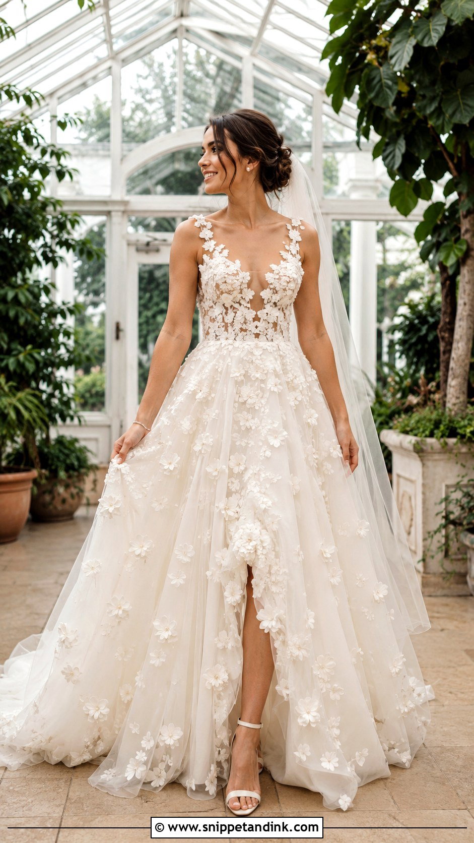 3D Floral Bridal Gown - Snippet and Ink - 20 Modern Bridal Gowns
