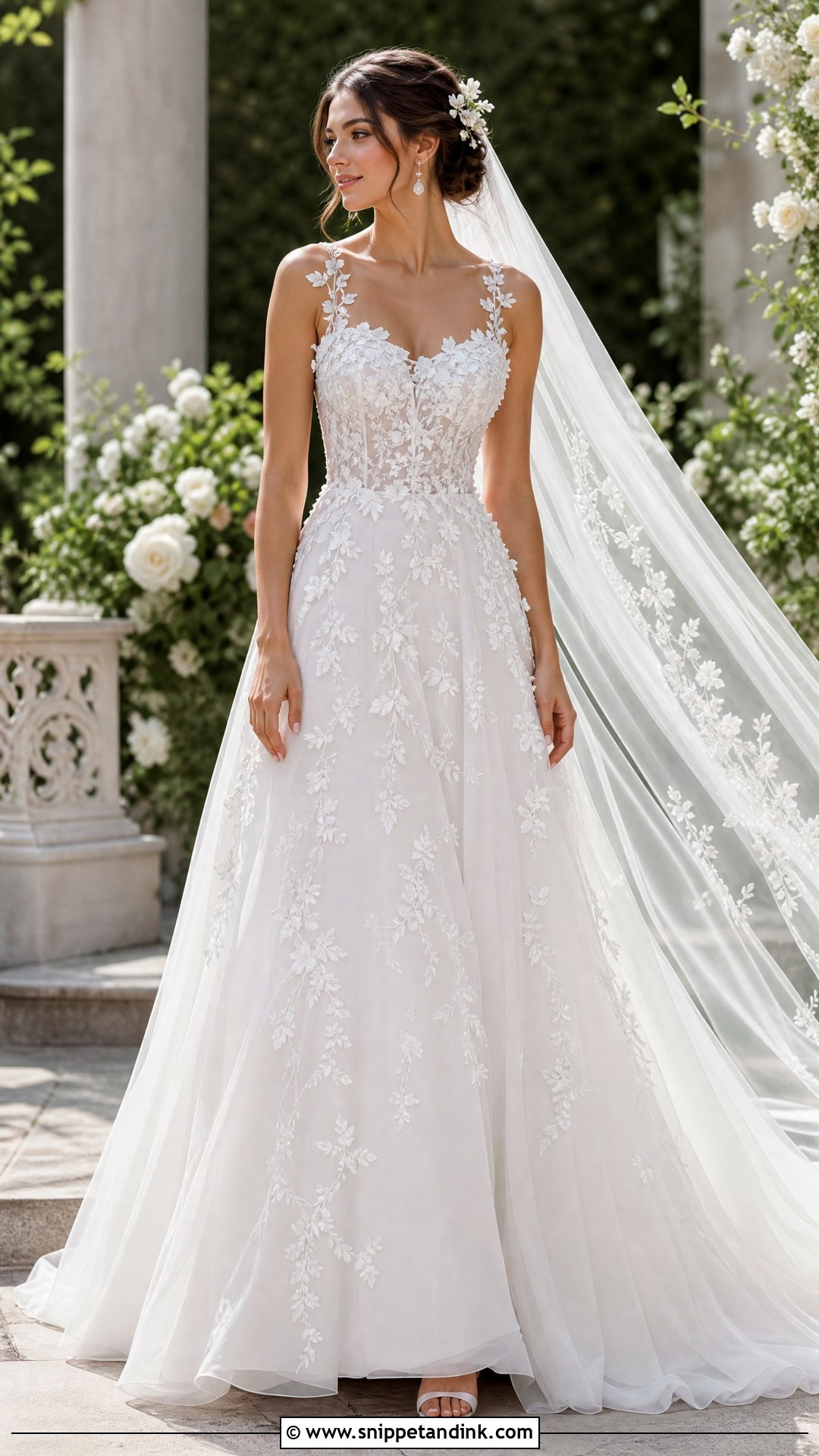 3D Floral Bridal Gown - Snippet and Ink - 20 2026 Bridal Gowns